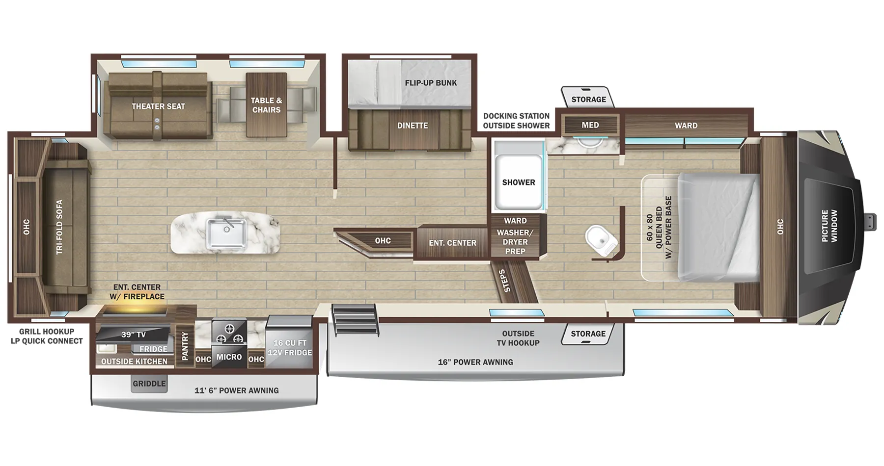 Highland Ridge Silverstar XLT 354MBH floor plan