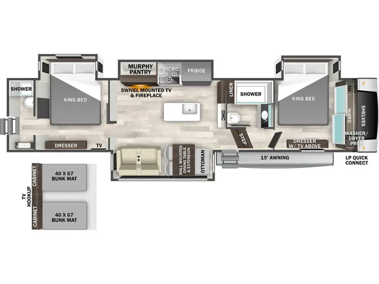 2026 Forest River Cedar Creek 38DB - Floor plan