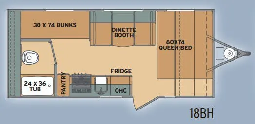 Shasta Oasis 18BH floor plan