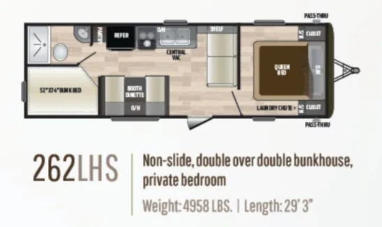 Keystone Hideout LHS 262LHS floor plan