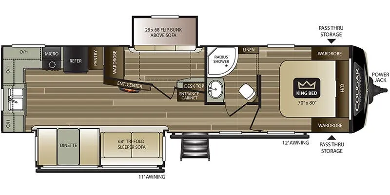 Keystone Cougar Half-Ton 31MBS floor plan
