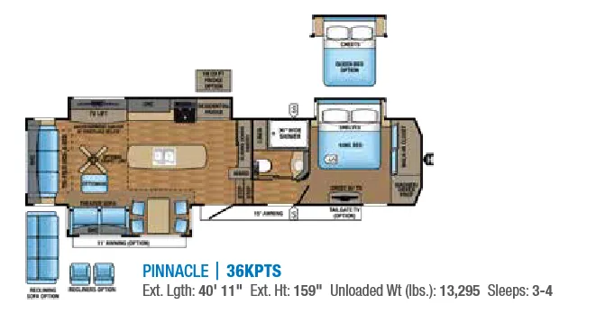 2017 Jayco Pinnacle 36KPTS - Floor plan