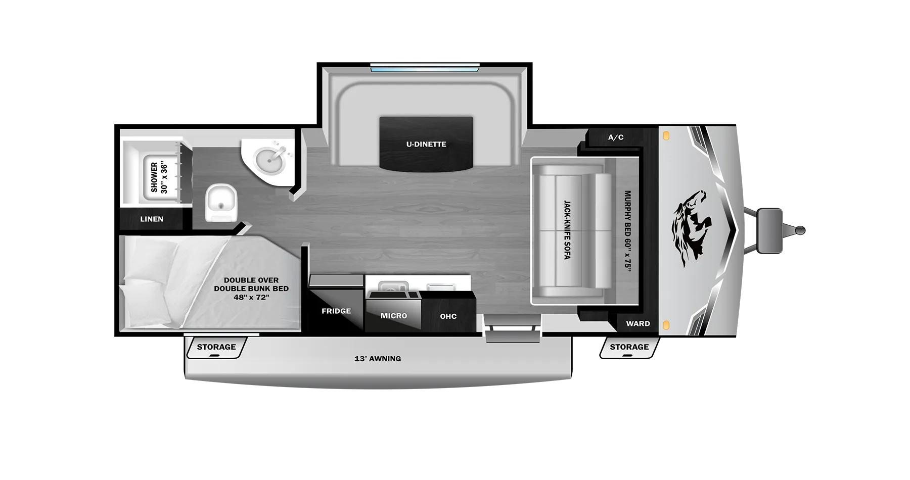2026 Highland Ridge Open Range Colt 18MBS - Floor plan