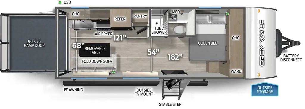 2026 Cherokee Grey Wolf 18RR floor plan