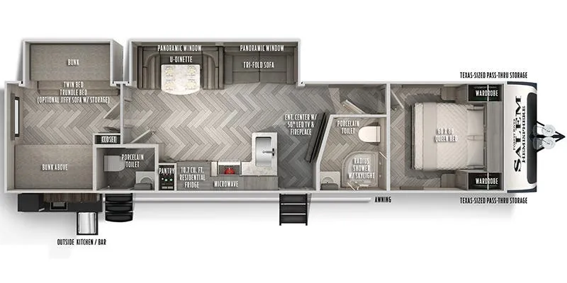 2022 Forest River Salem Hemisphere 314BUD floor plan