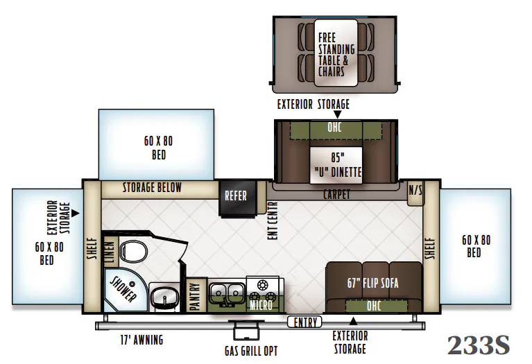 Forest River Flagstaff Shamrock 233S floor plan