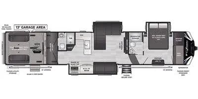 2021 Keystone Fuzion 430 floor plan
