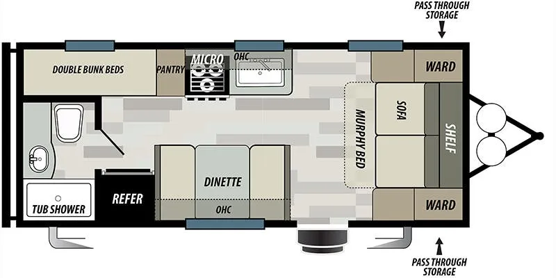 2018 Forest River RV Wildwood X-Lite 201BHXL - Floor plan