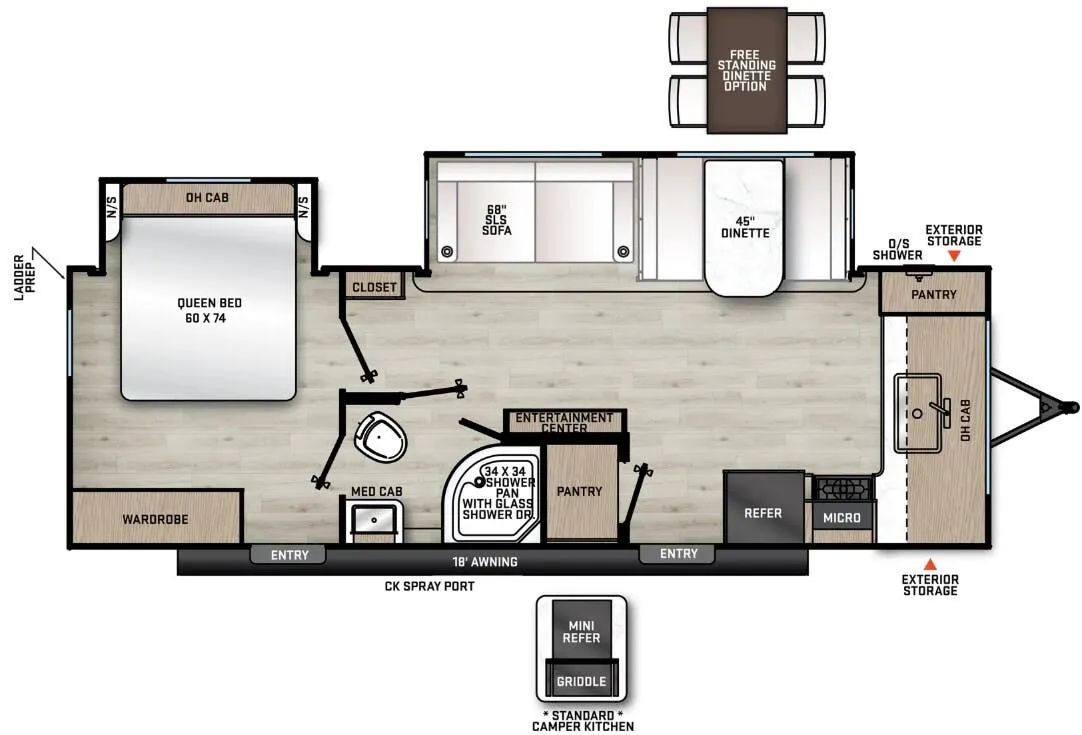 2024 Forest River Aurora 26FKDS - Floor plan
