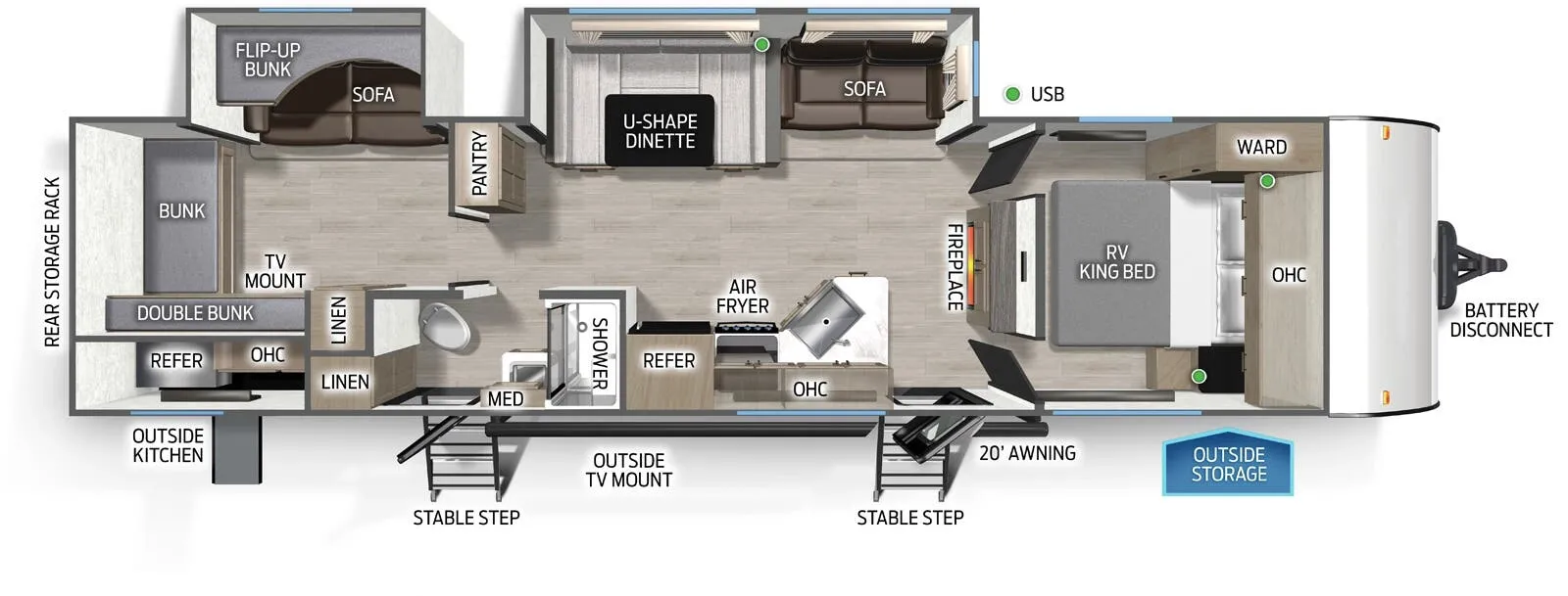 Forest River Cascade 301BHC floor plan