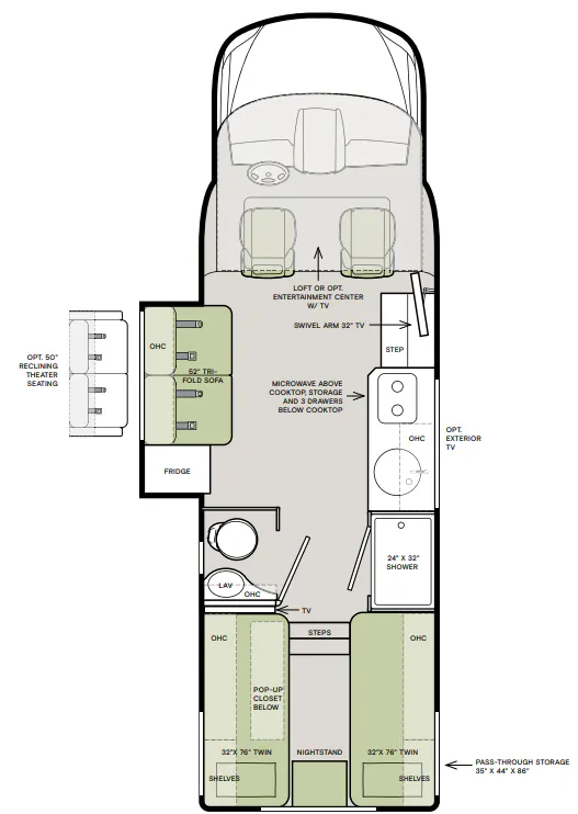 Tiffin Wayfarer 25 LW floor plan