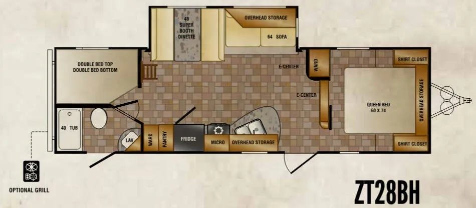 CrossRoads Zinger ZT28BH floor plan
