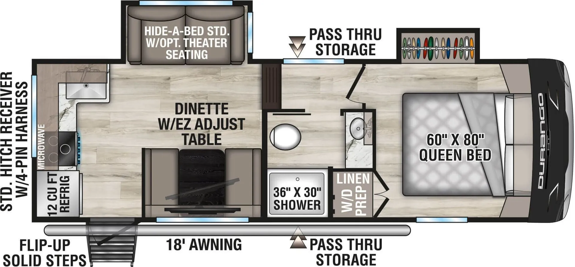 K-Z Durango Half-Ton D220RKD floor plan