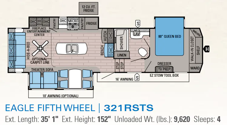 Jayco Eagle 321RSTS floor plan