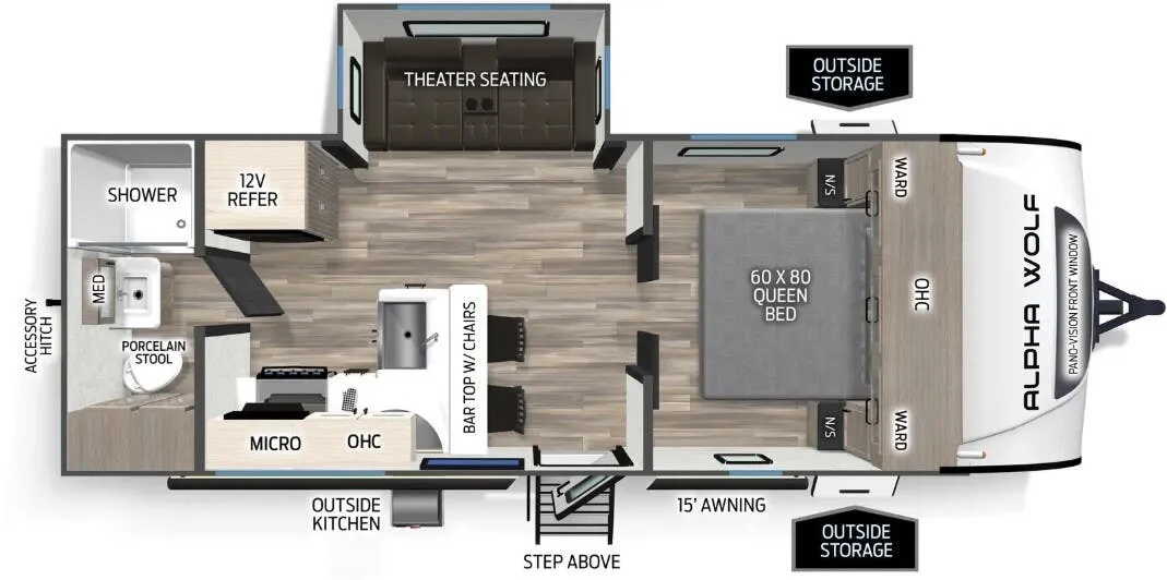 Forest River Alpha Wolf 21RB floor plan