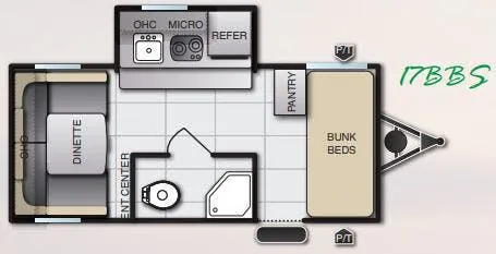 Pacific Coachworks Sea Breeze 17BBS floor plan