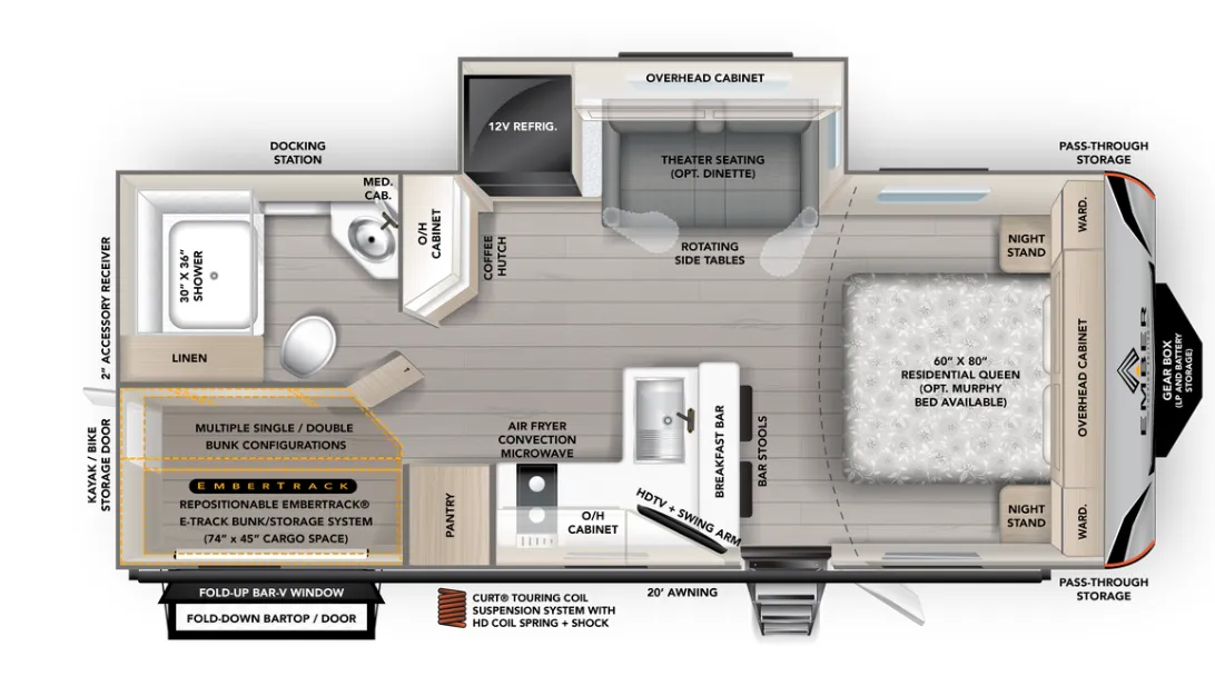 2027 Ember RV Touring Edition 2200ETL - Floor plan