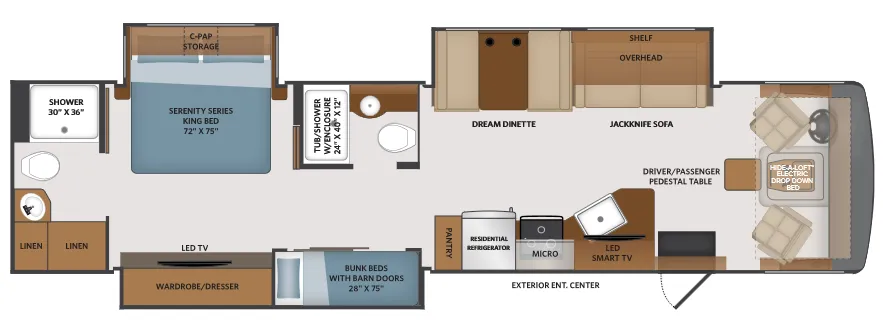 Fleetwood Fortis 36DB floor plan