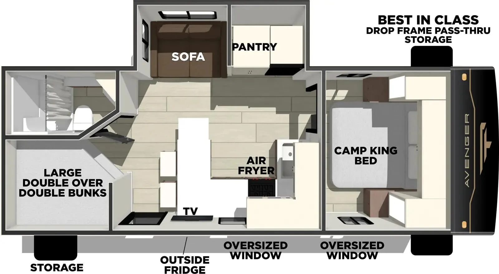 2026 Prime Time Avenger 25MKB - Floor plan