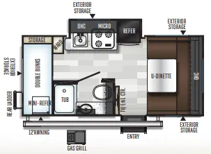 Forest River Flagstaff E-Pro E16BH floor plan