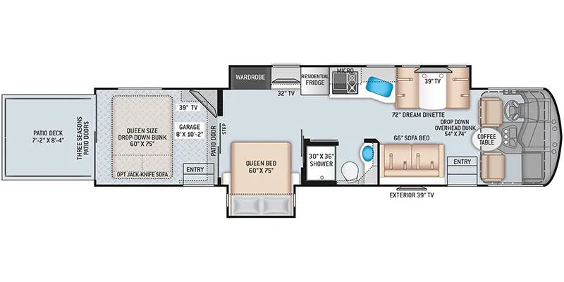 2022 Thor Motor Coach Outlaw 38MB floor plan
