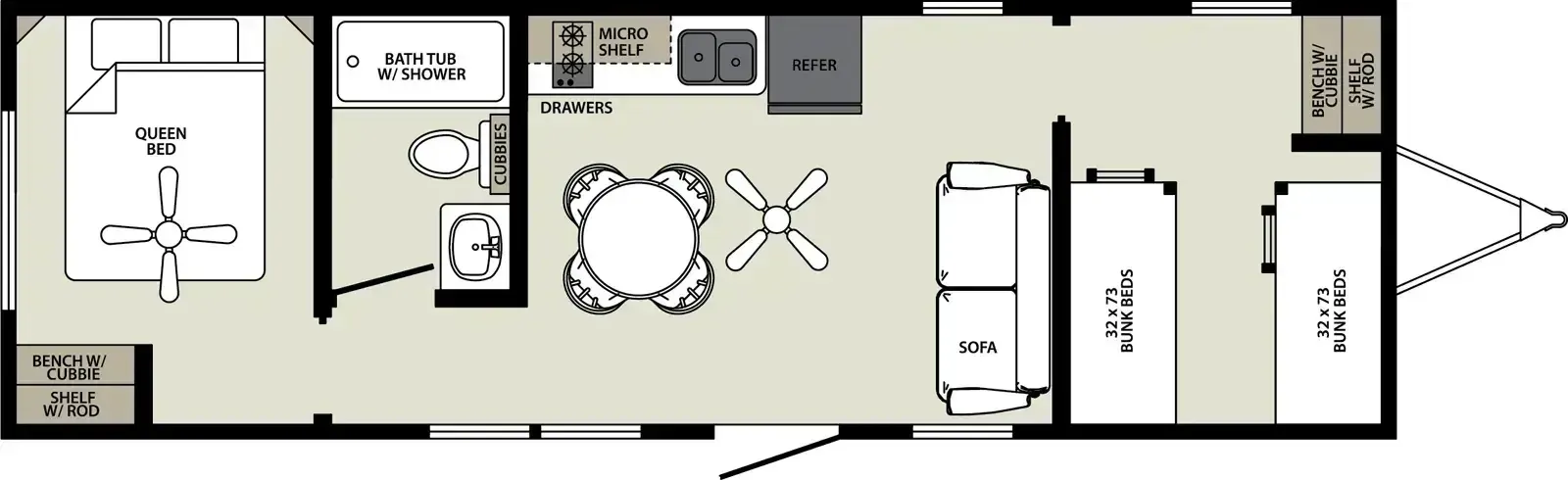 Forest River America's Park Cabins APC-PC-35S floor plan