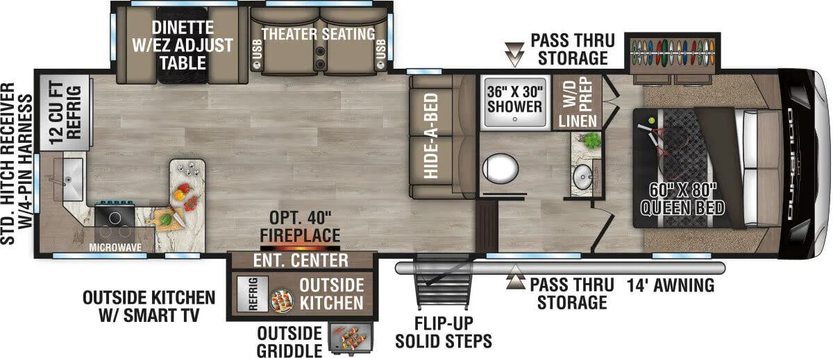 K-Z Durango Half-Ton D256RKT floor plan