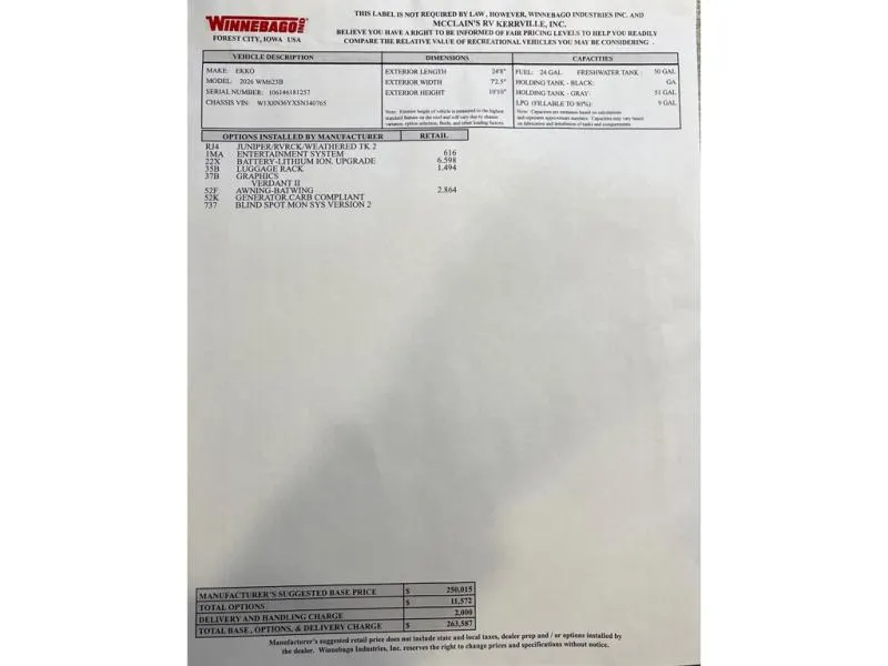 2026 Winnebago EKKO 23B - Photo 4