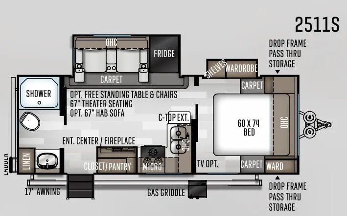 Forest River Rockwood Mini Lite 2511S floor plan