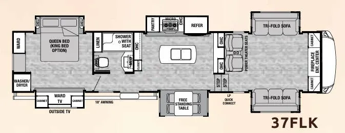 Forest River Cedar Creek Silverback 37FLK floor plan
