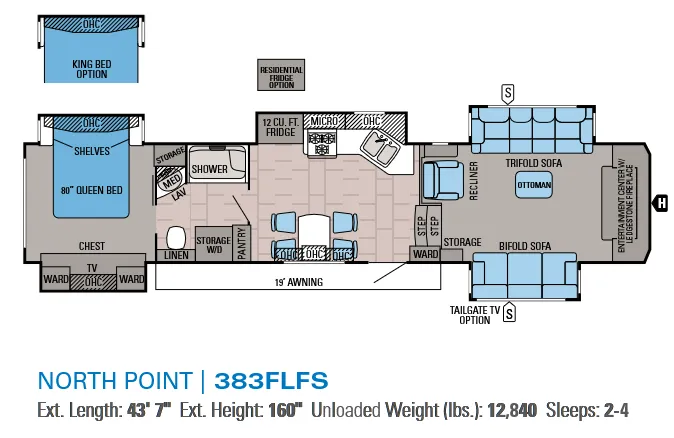 Jayco North Point 383FLFS floor plan