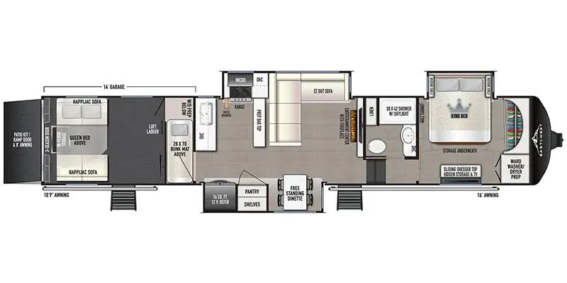 East to West Takoda 399TH floor plan