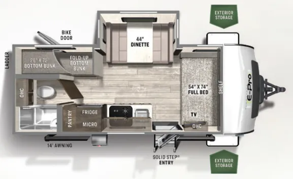 Forest River Flagstaff E-Pro 20BHS floor plan