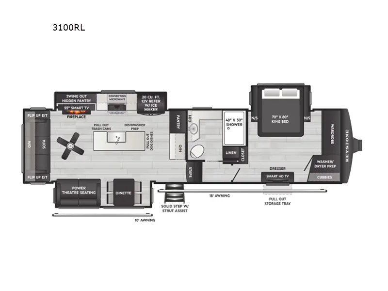 2027 Keystone Montana 3100RL - Floor plan