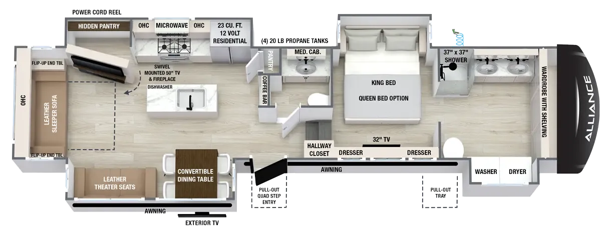 Alliance RV Aurum 38FB floor plan