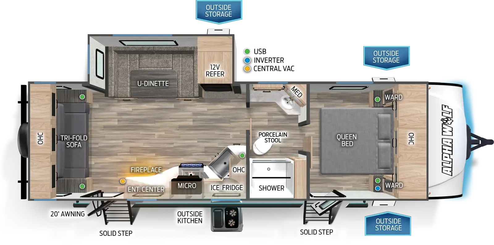 2024 Forest River Cherokee Alpha Wolf 2500RL - Floor plan