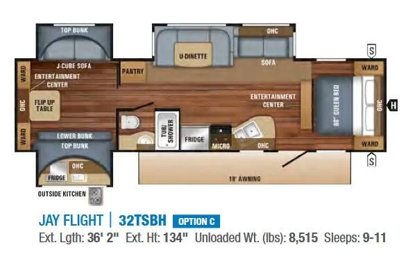 Jayco Jay Flight 32TSBH floor plan