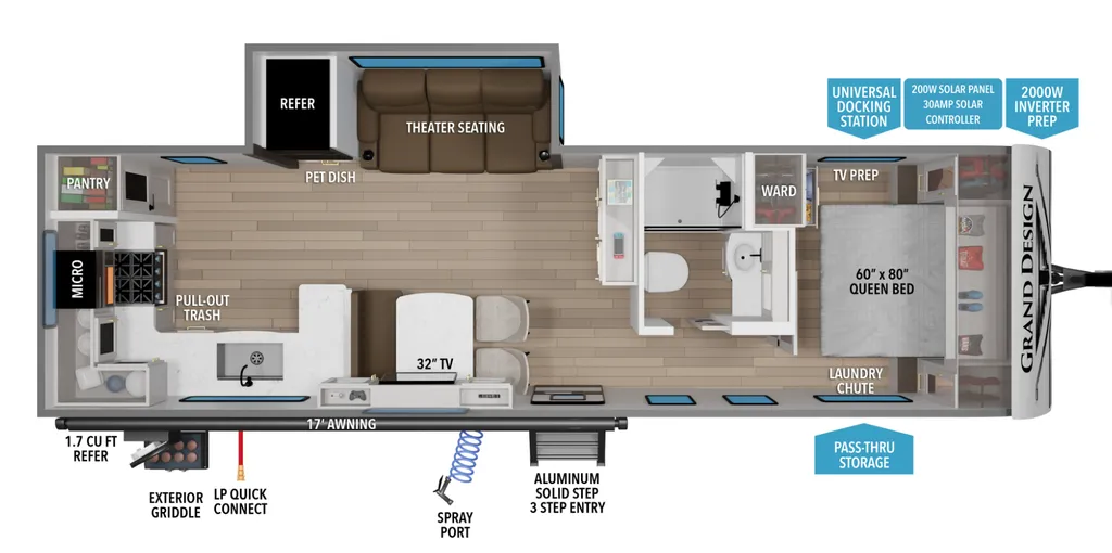 2026 Grand Design Transcend 285RKT floor plan