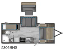 Winnebago Micro Minnie FLX 2306BHS floor plan