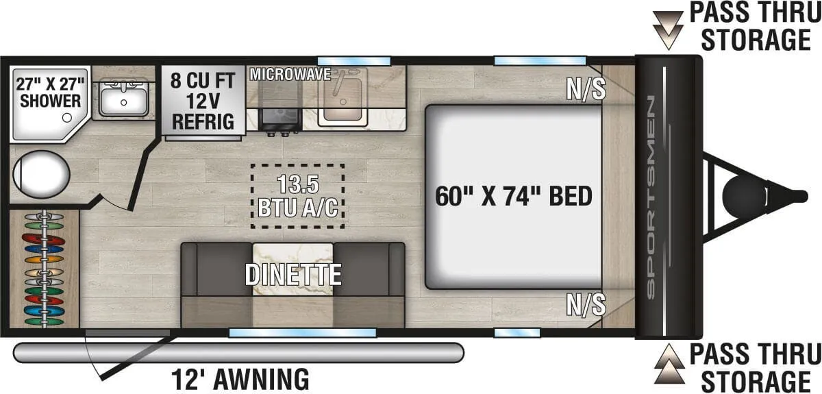 K-Z Sportsmen Classic 160QB floor plan