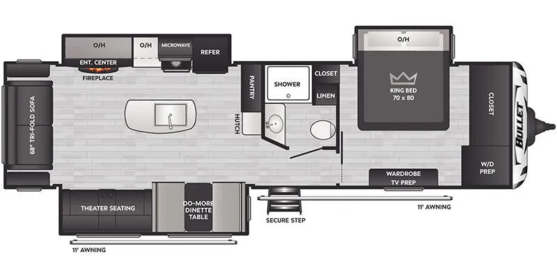 Keystone Bullet East 310RES floor plan