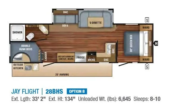 Jayco Jay Flight 28BHS floor plan