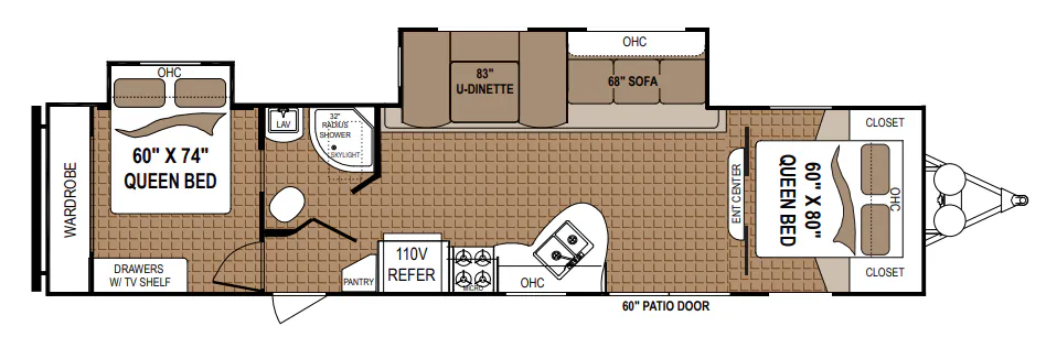 Dutchmen Aspen Trail 3600QBDS floor plan
