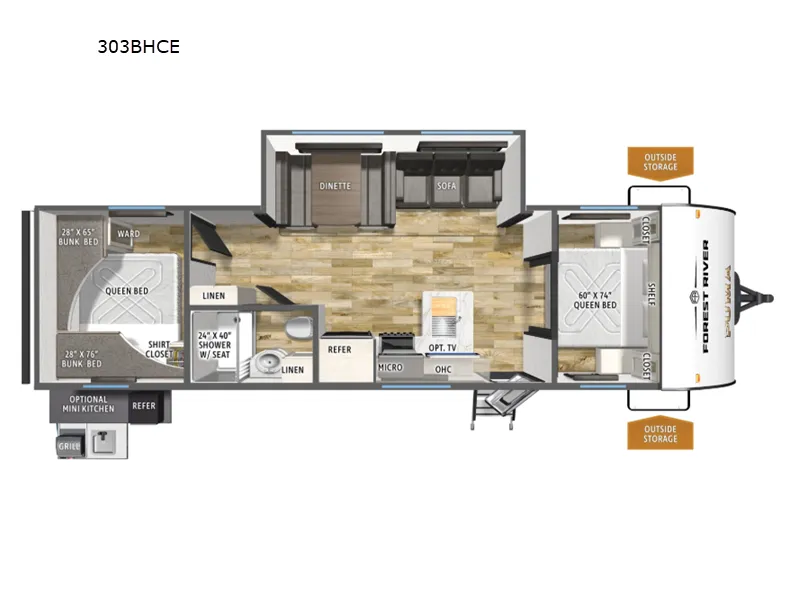 2026 Forest River Puma Camping Edition 303BHCE floor plan