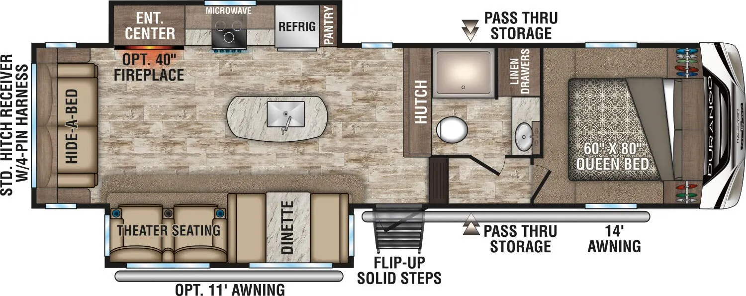 K-Z Durango Half-Ton D271RLD floor plan