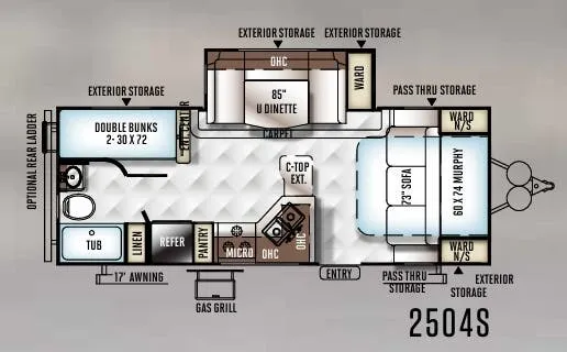 2017 Forest River Rockwood Mini Lite 2504S - Floor plan