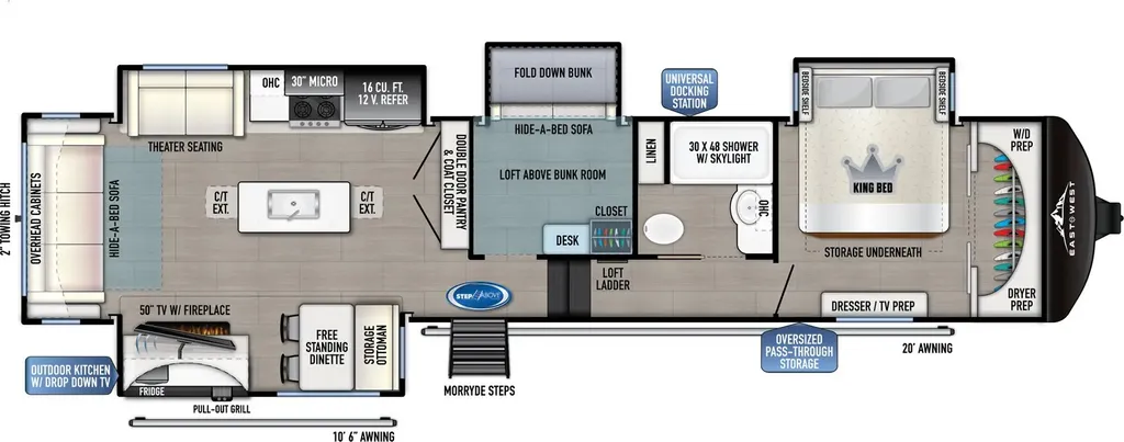 2024 East to West Blackthorn 3801MB-OK floor plan