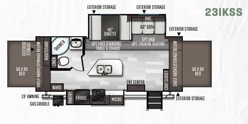Forest River Flagstaff Shamrock 23IKSS floor plan