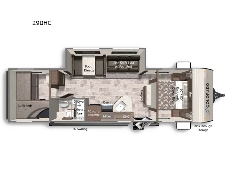 2026 Dutchmen Colorado 29BHC floor plan