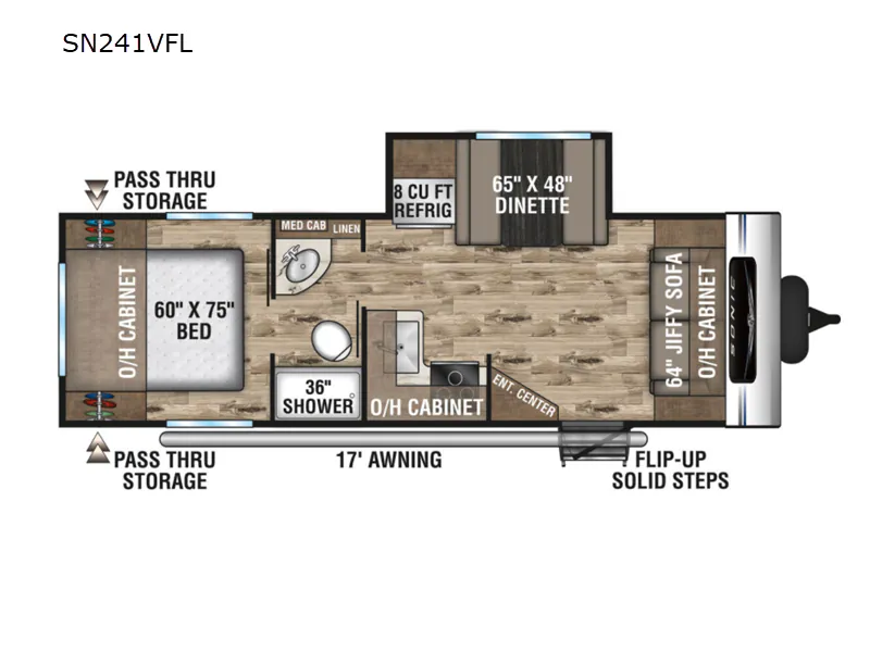 2023 Venture RV Sonic SN241VFL - Floor plan